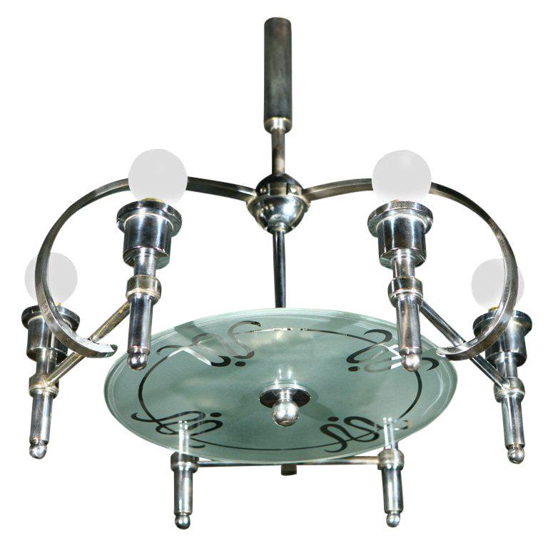 Italian Machine Age Art Deco Chandelier Pietro Chiesa (1 of 8)