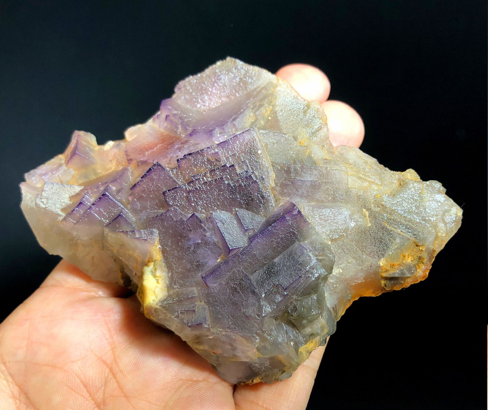 Natural Purple Cubic Phantom Fluorite With Calcite, Fluorite Specimen, Fluorite Stone, Fluorite For (1 of 5)