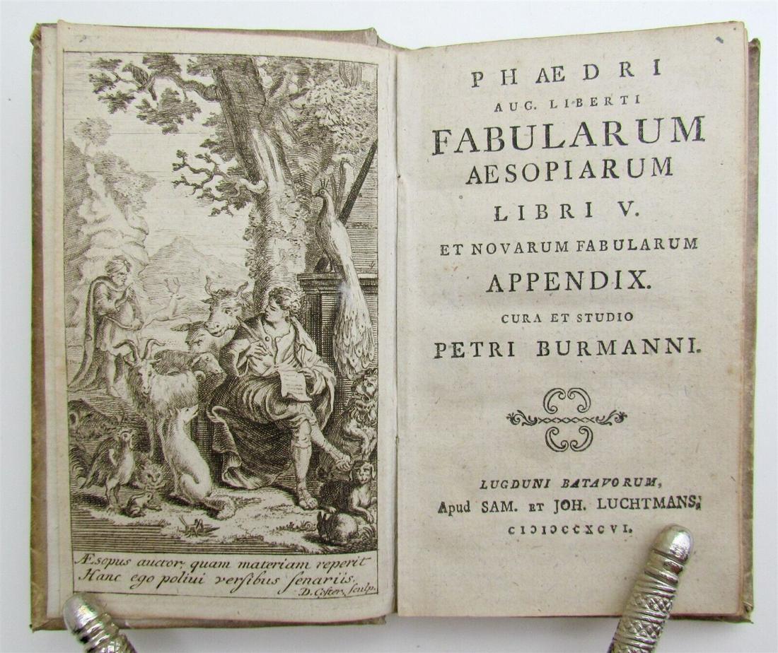 1796 AESOP FABLES VELLUM BINDING antique PHAEDRUS Fabularum Aesopiarum (1 of 4)