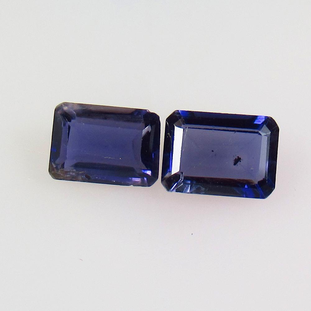 1.76 Ct Natural Iolite Octagon Pair: No Reserve! Title: 1.76 Ct Natural Iolite Octagon Pair Stone Clarity: Semi-Transparent Gemstones: Natural Iolite Carat Weights: 1.76 Size/Dimensions: 7.20 x 5.20 x 3.20 mm / 2 Pc's Additional Informat