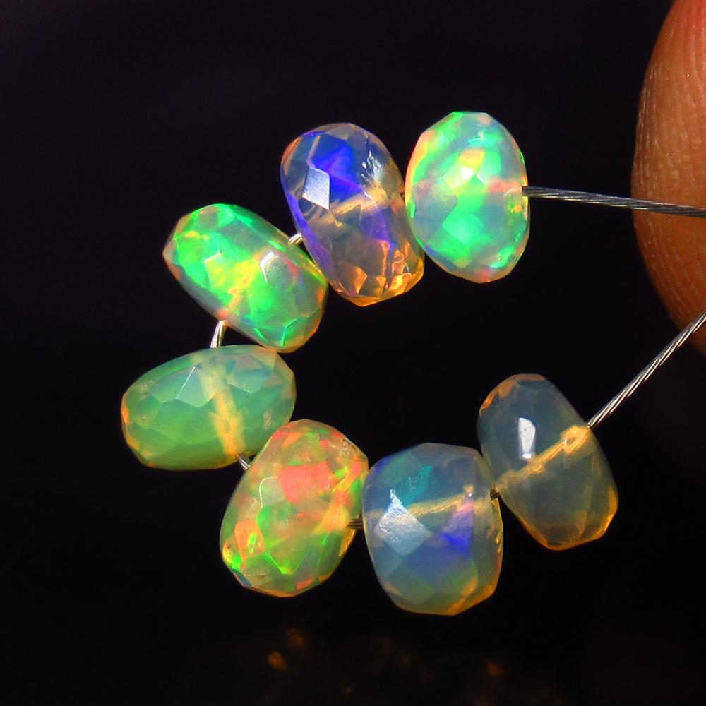 3.38 Ctw Natural 7 Drilled Faceted Fire Opal Beads (1 of 2)
