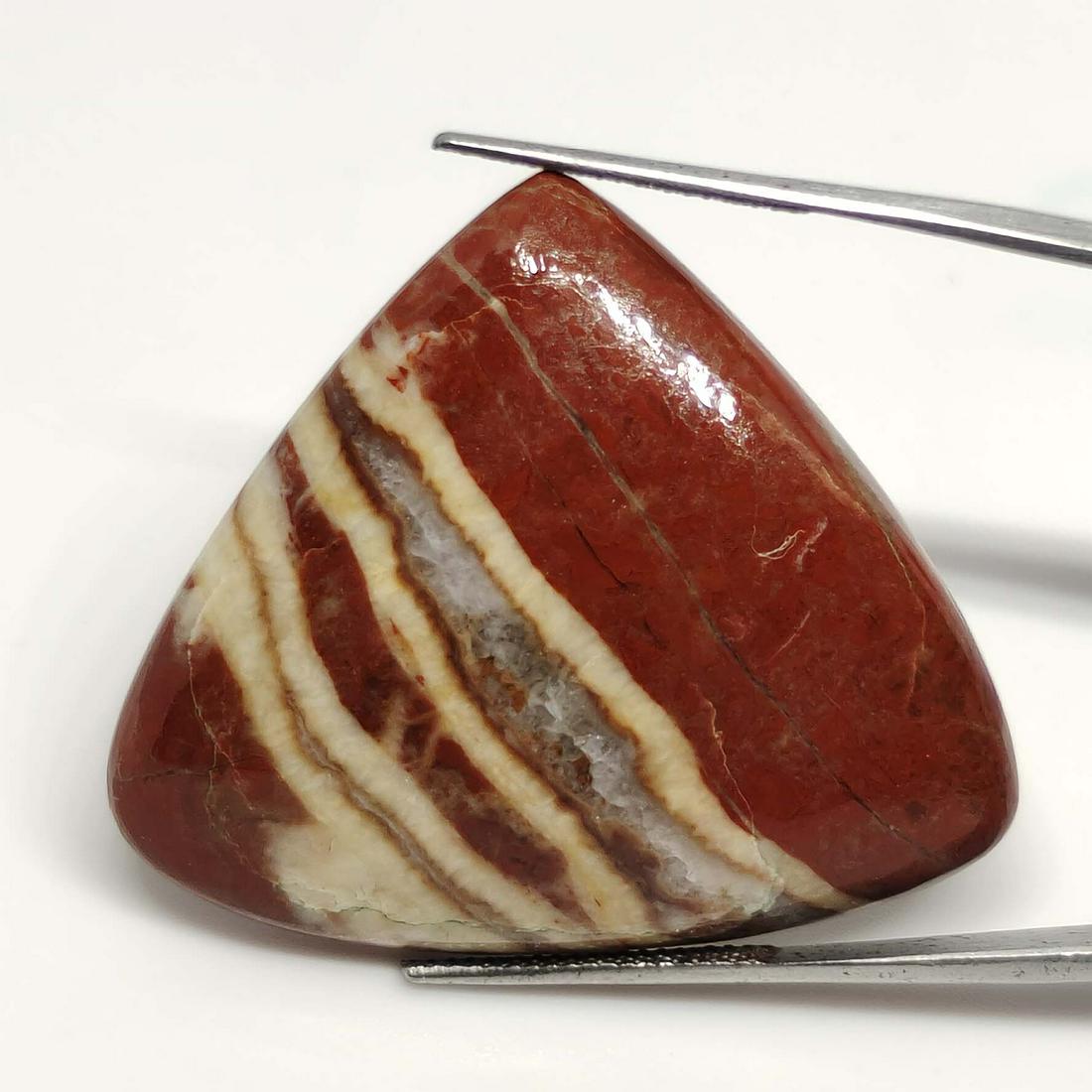 60.75 ct Natural Red Jasper: No Reserve! Title: 60.75 ct Natural Red Jasper Additional Information: Gemstones: Jasper Carat Weights: 60.75 ct Size/Dimensions: 38 X 33 X 7 mm Materials & Techniques: Jasper Shipping: Domestic: Flat