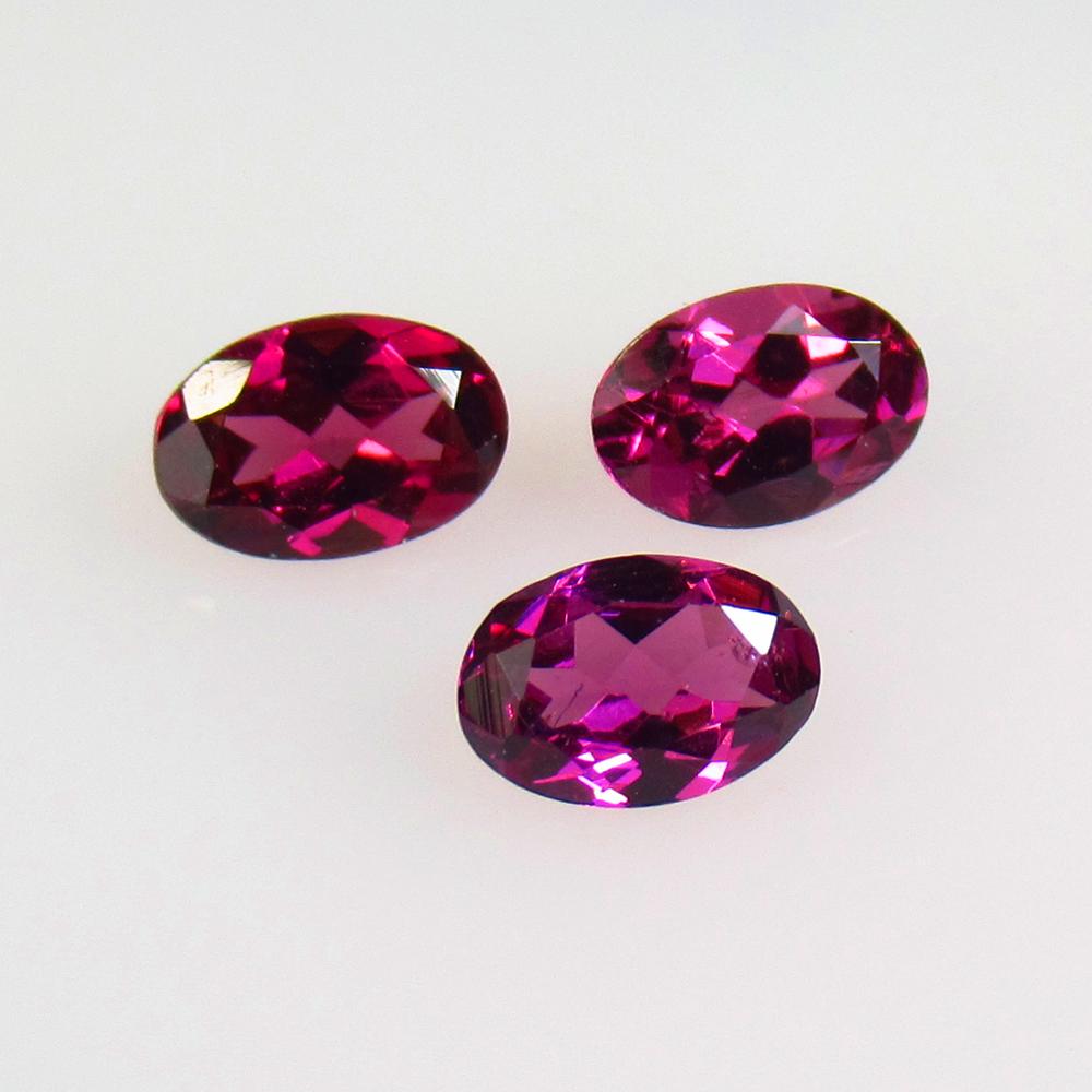 1.56  Ctw Natural 3 Rhodolite Garnet Oval Set (1 of 2)