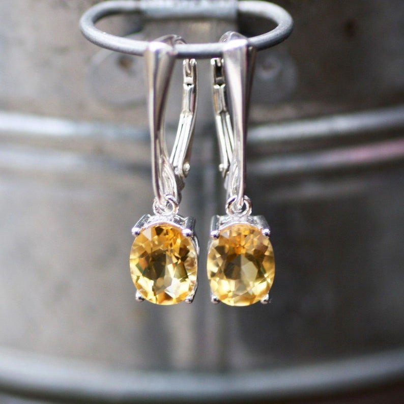 Natural Citrine Earrings Sterling Silver 925 (1 of 8)