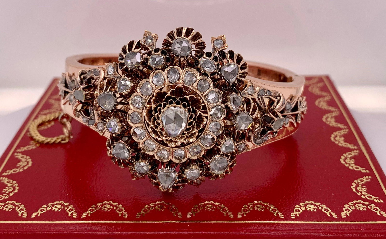 Antique Victorian 14k rose gold and rose diamond bracelet-HEIRLOOM PIECE (1 of 9)