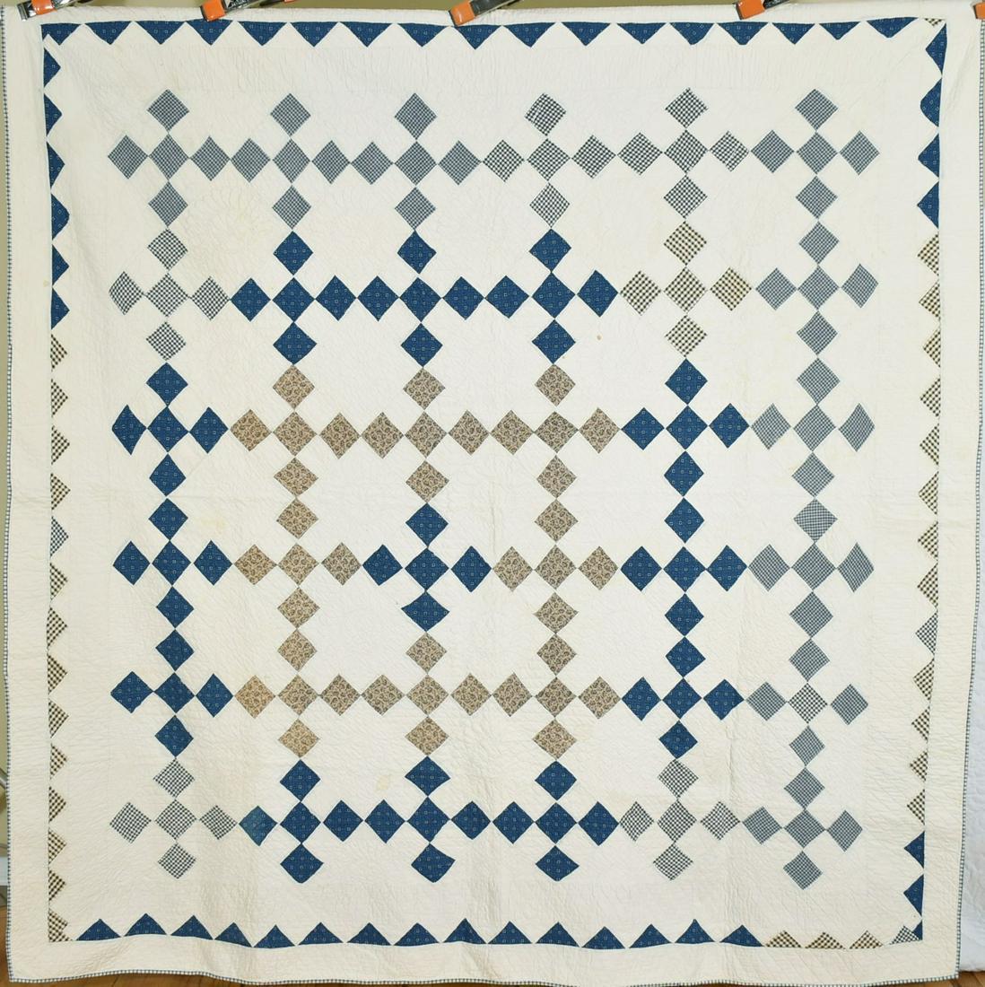 1890's Nine Patch Quilt, Sawtooth Border (1 of 9)