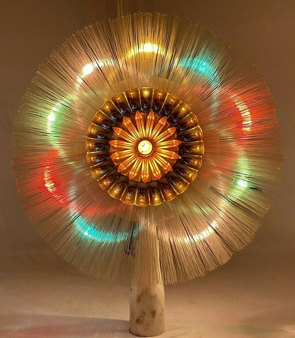 1970 Vintage Double Glo Christmas Halo TREE TOP 10 Light Multi-Color w Box. Made in Japan (1 of 8)