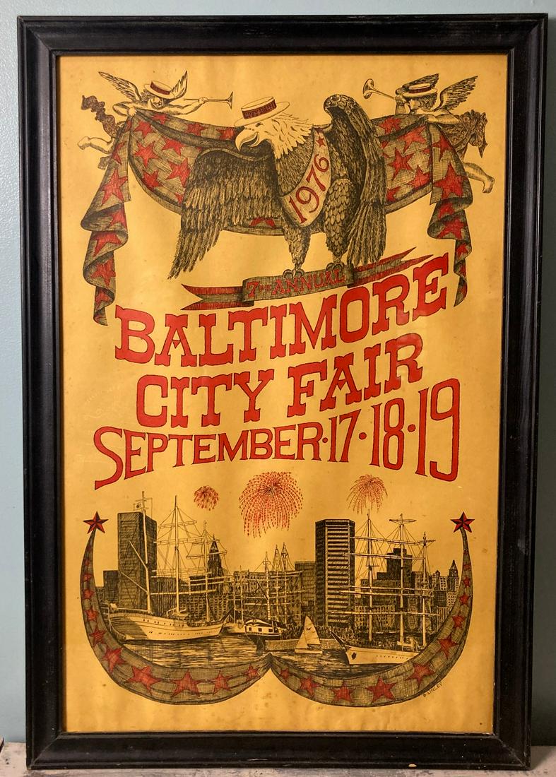 1976 Framed Baltimore City Fair Poster (1 of 3)