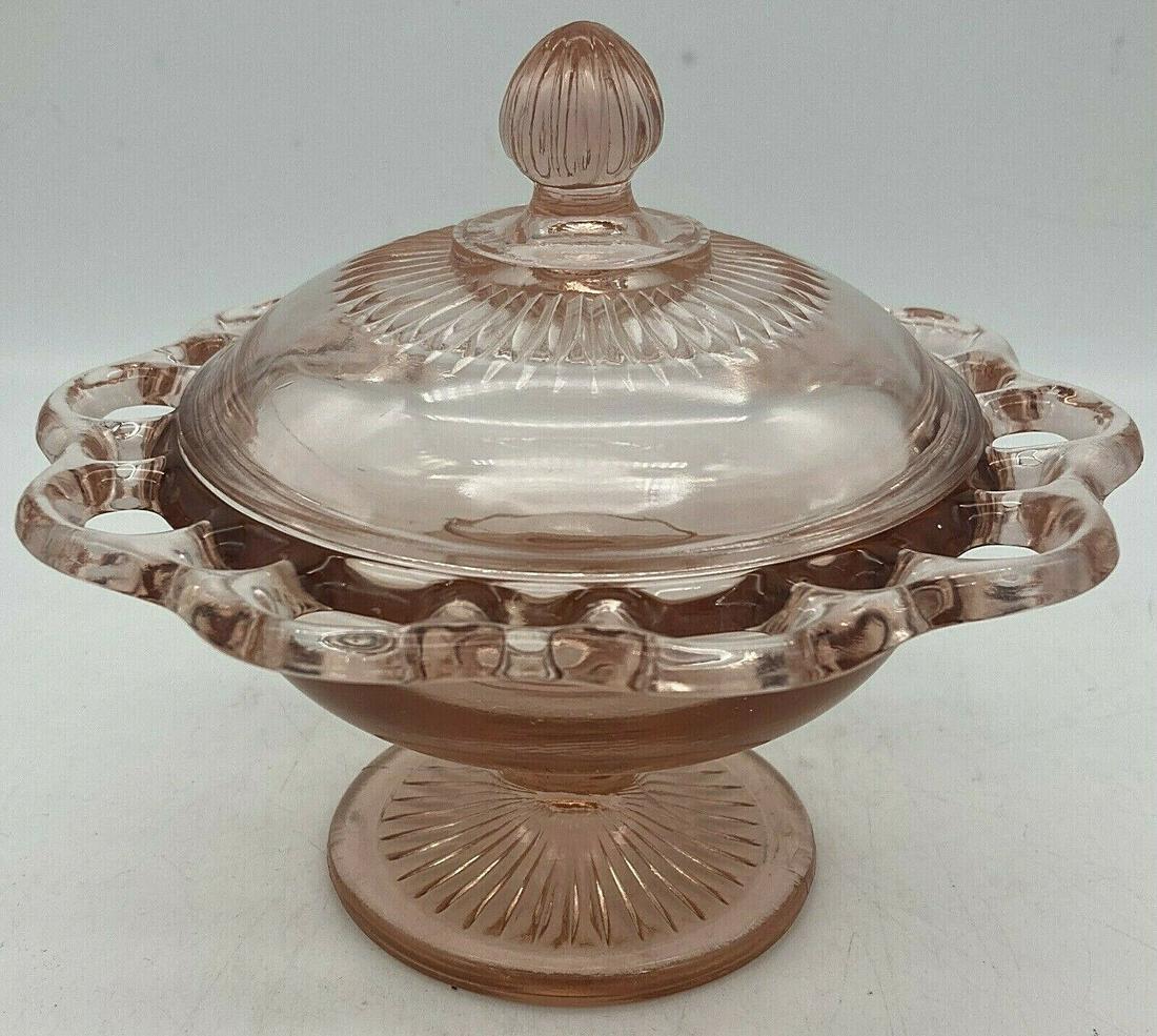 ANCHOR HOCKING PINK DEPRESSION GLASSCANDY DISH (1 of 7)
