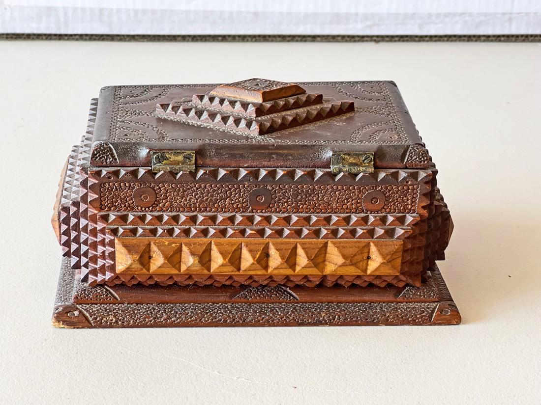 Tramp Art Box with Punch Decorations (1 of 4)