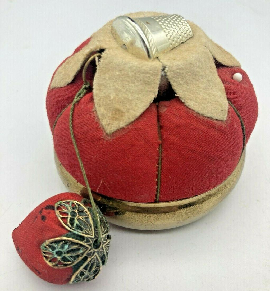 TOMATO AND STRAWBERRY PIN CUSHION TAPE MEASURE Rare! (1 of 8)