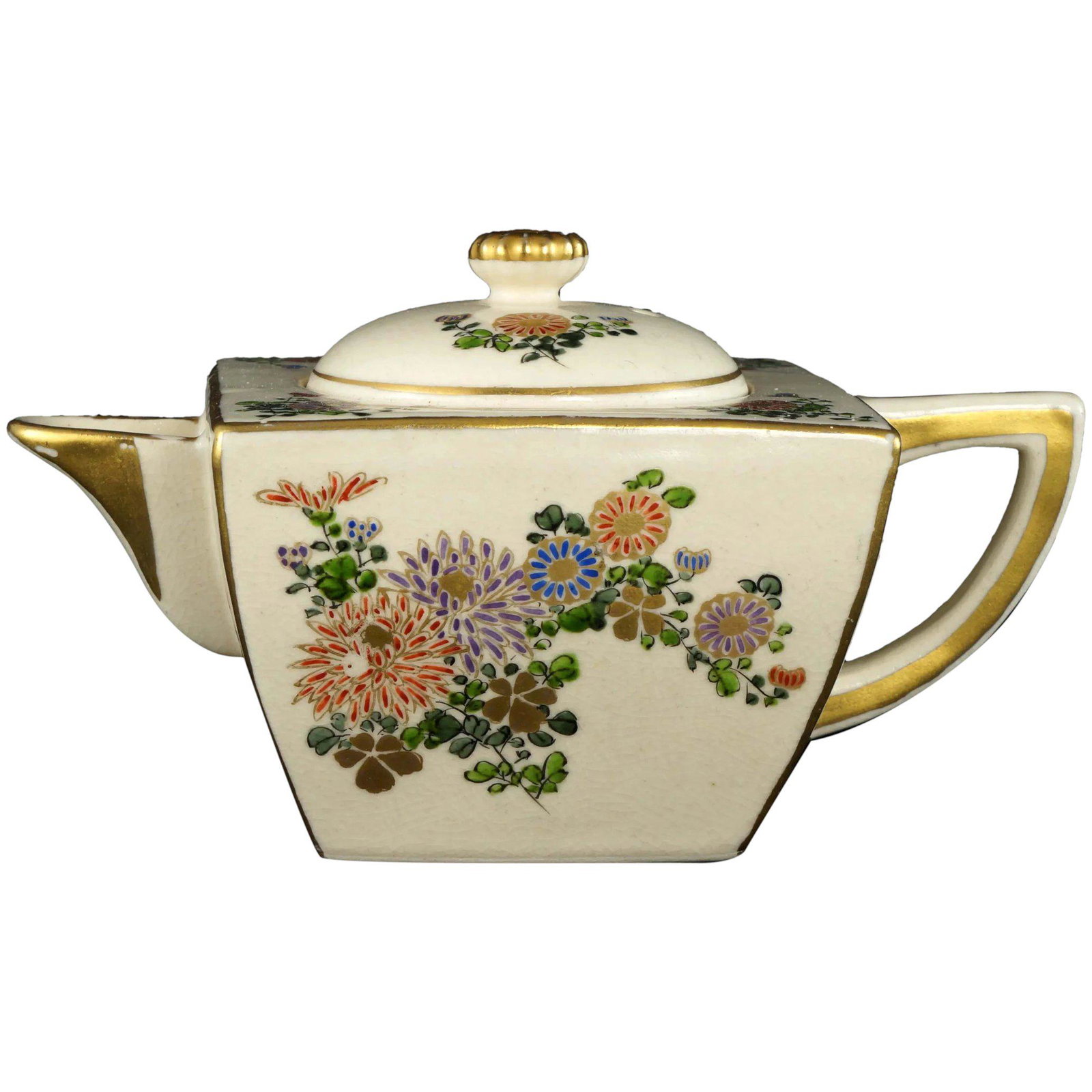 Mid Century Japanese Signed Satsuma Teapot c 1960 (1 of 9)