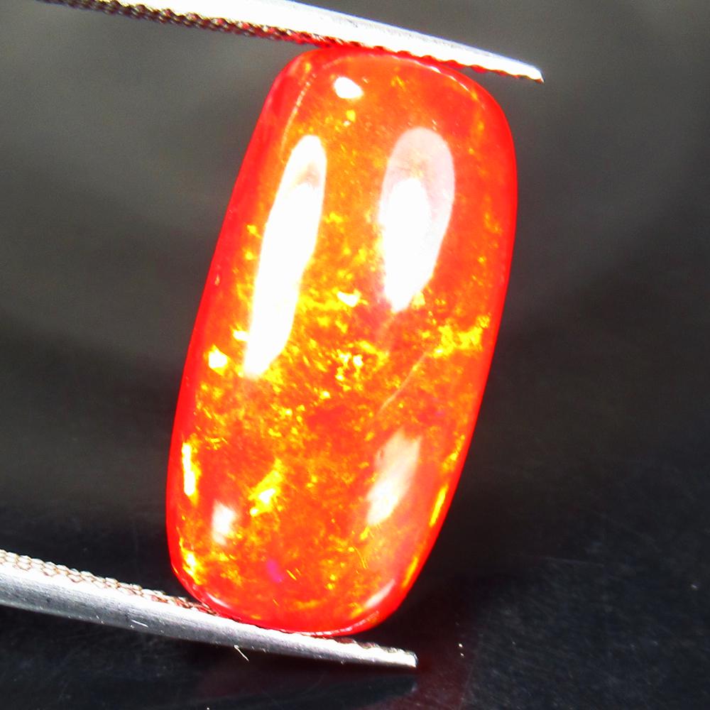 8.09 Ctw Natural Ethiopian Orange Fire Opal Cushion Cab (1 of 3)