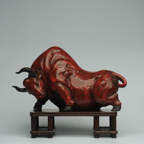 Japanese Meiji period ceramic cow sculpture (1 of 8)