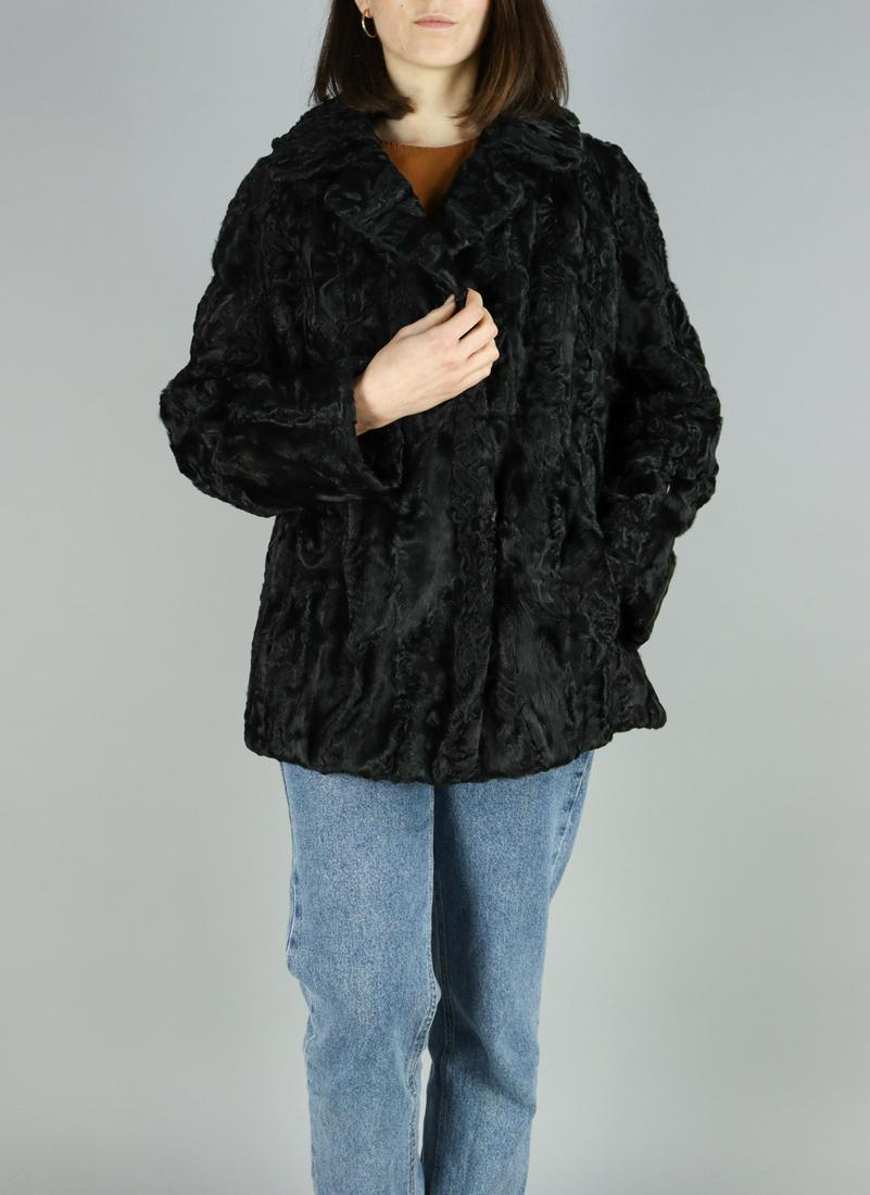 BLACK PERISAN BROADTAIL FUR JACKET US 16 EU L (1 of 11)