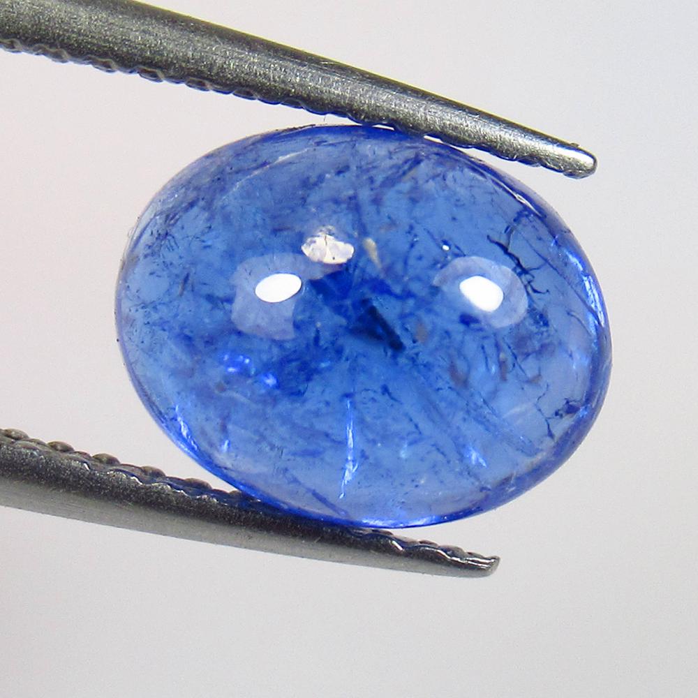 2.37 Ctw Natural Tanzanite Oval Cab: No Reserve! Title: 2.37 Ctw Natural Tanzanite Oval Cab Stone Clarity: SI Gemstones: Natural Tanzanite Carat Weights: 2.37 Size/Dimensions: 9.00 x 7.00 x 4.30 mm Additional Information: Top Quality Lus