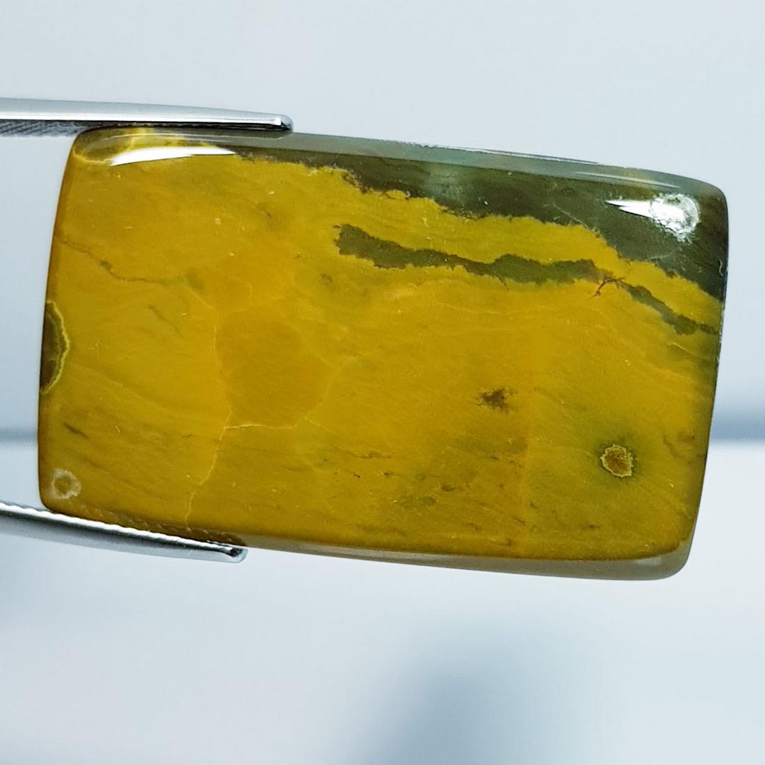 40.92 ctz Natural Occean Jasper: No Reserve! Title: 40.92 ctz Natural Occean Jasper Color/Clarity: Yellowish Green / Opaque Gemstones: Jasper Carat Weights: 40.92 Size/Dimensions: 36.85 x 22.80 x 4.40 Additional Information: Octagon