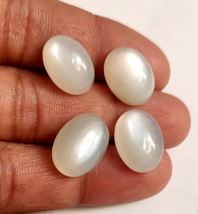 4.90 Carat White Color Natural Oval Moonstone Loose Gemstone 4 Pieces: No Reserve! Natural Moonstone will be suitable for your jewelry and gem collecting purposes. Natural Moonstone Gemstone also has superior clarity and color than most of the other gemstones, creating y