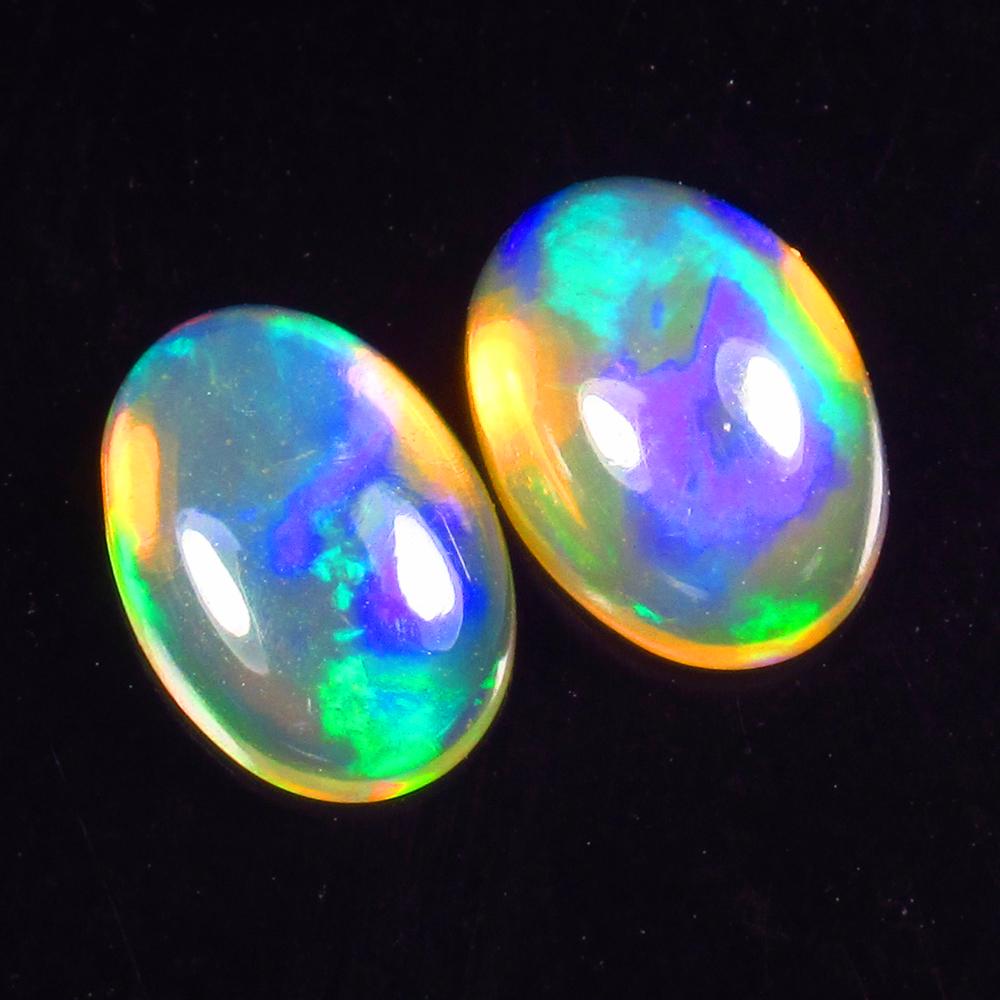 Natural Multicolor Opal Pair - 1.00 Ct (1 of 3)