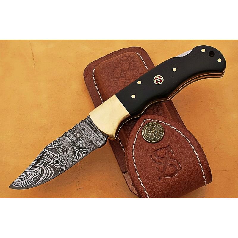 Exclusive pattern damascus steel knife pocket folding (1 of 5)