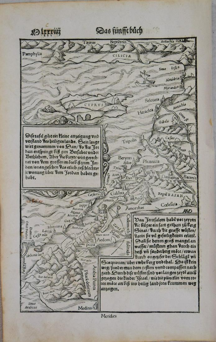 1550 Munster Map of Holy Land and Cyprus -- [Holy Land and Cyprus] (1 of 1)