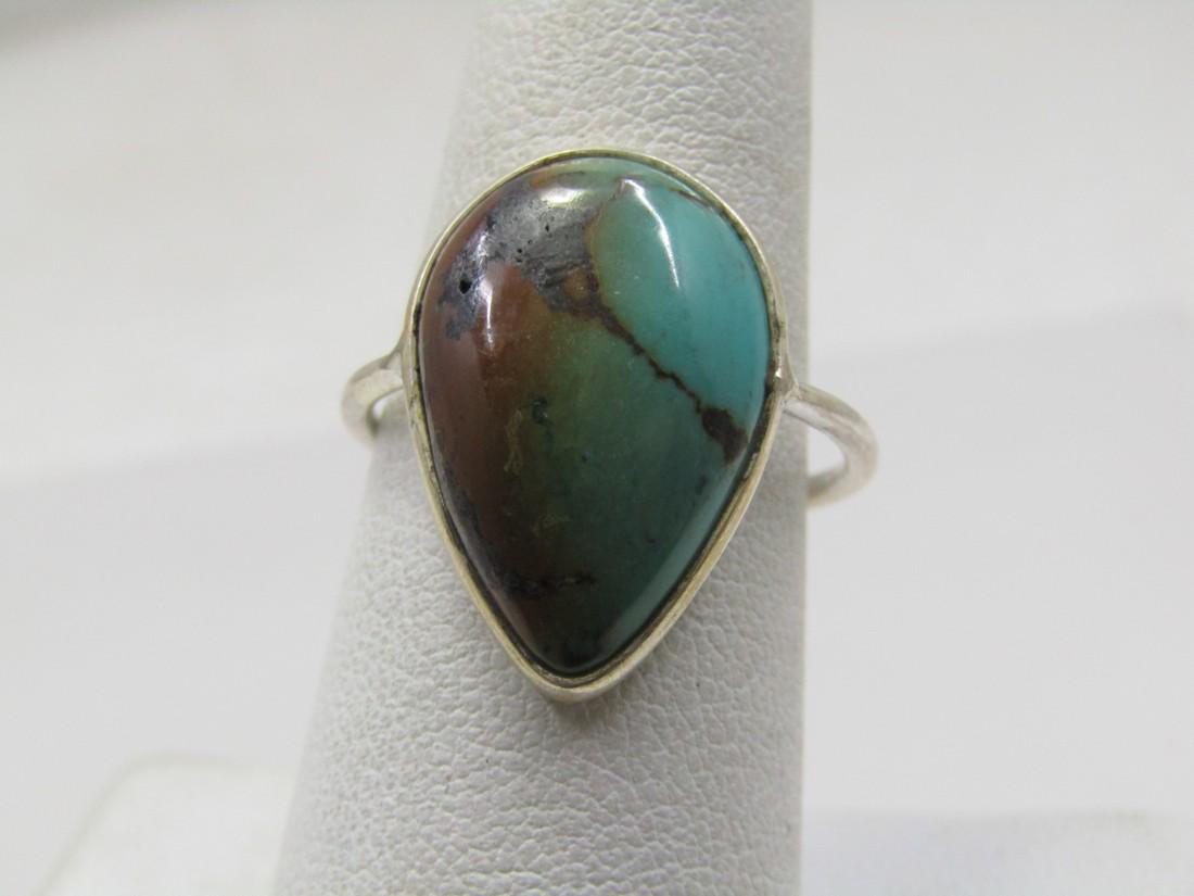 Sterling Southwestern Turquoise Ring, Sz. 7.5 (1 of 7)