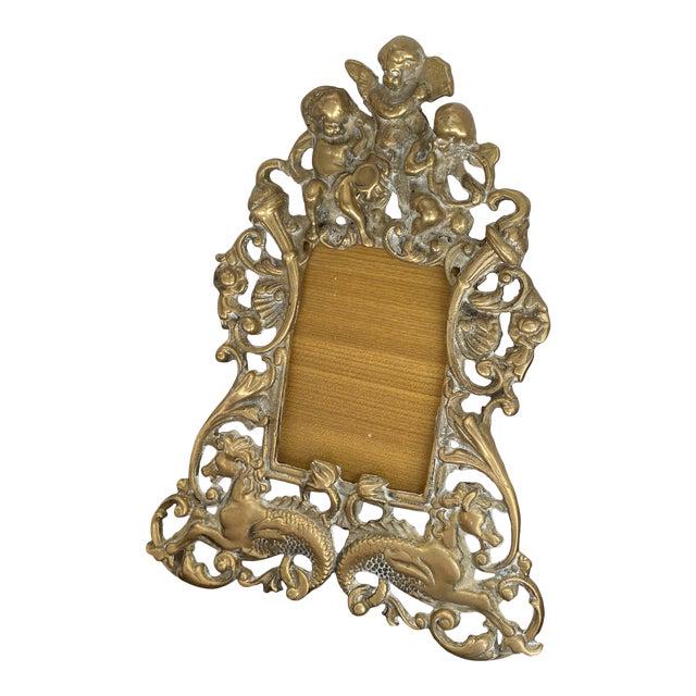 Vintage Brass Dragons Picture Frame