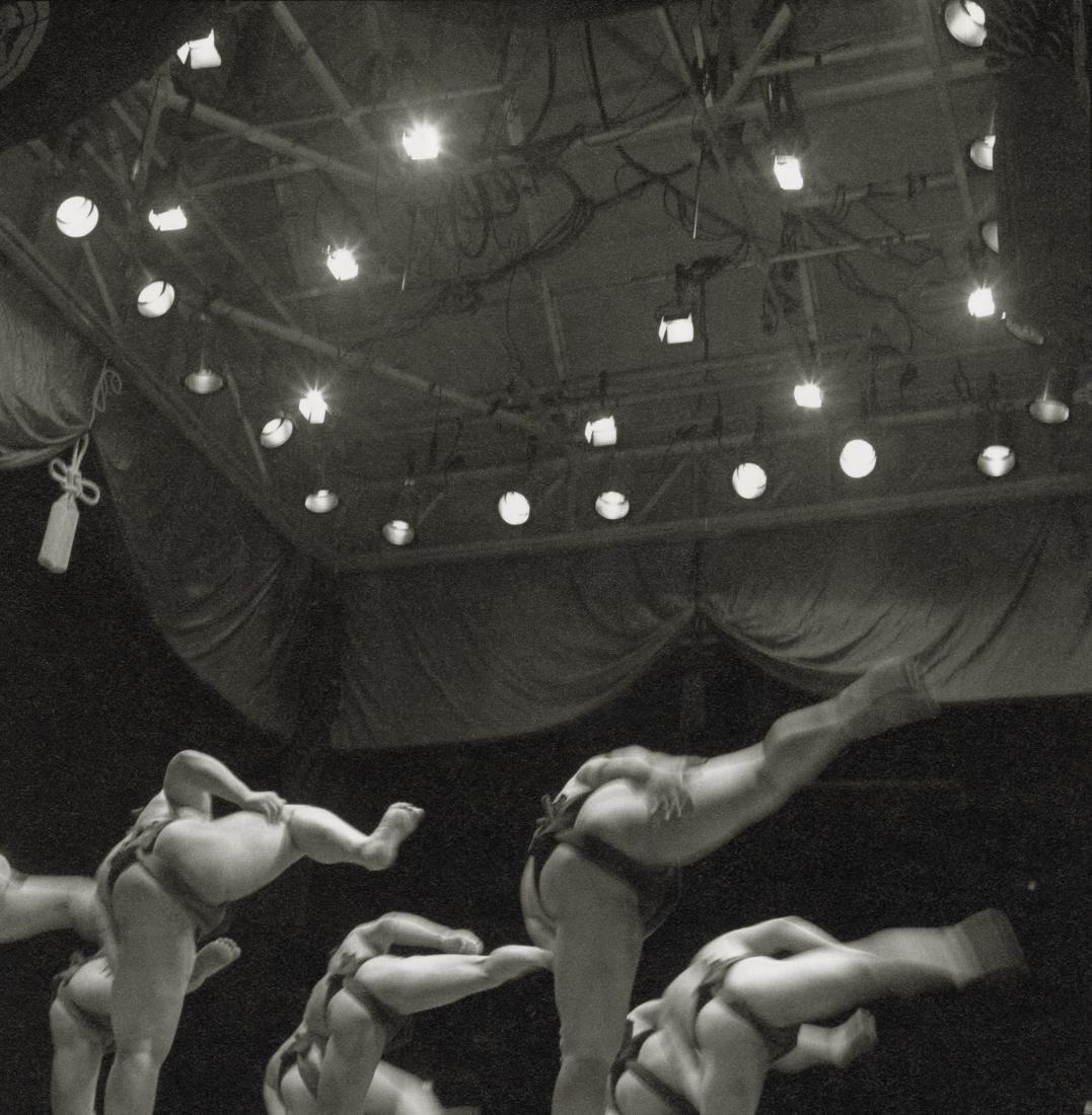 SYLVIA PLACHY - Sumo Wrestlers, 1985: Artist: Sylvia Plachy Title: Sumo Wrestlers, 1985 Medium: Photo Litho, 2012, Italy Dimensions: 7.8x8" Description: Heat Wax Mounted on 11x14" Conservation Board Artist Bio: Sylvia Plachy (1943) is a H