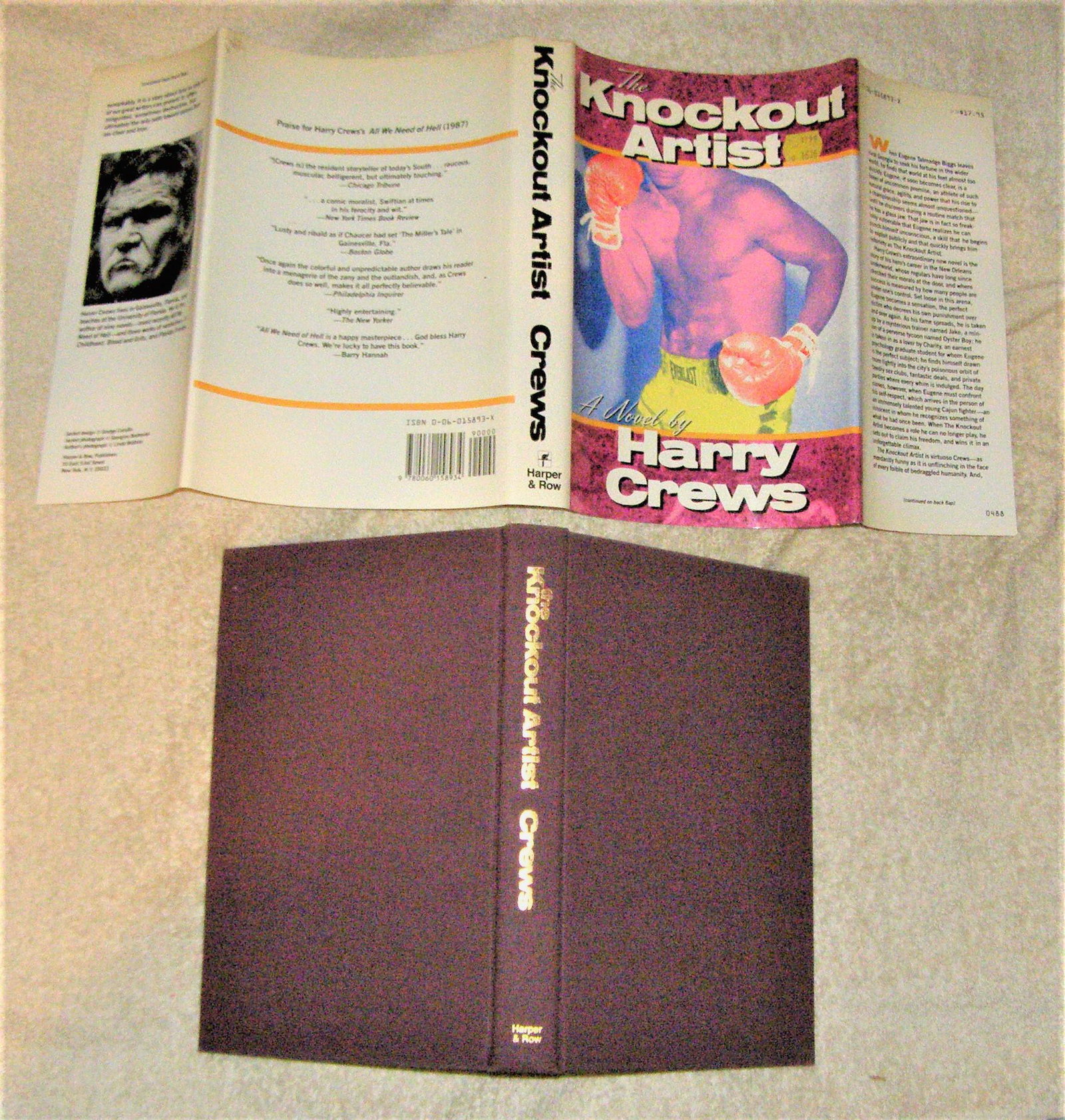 KNOCKOUT ARTIST by Harry Crews 1st DJ: Tale of a Boxer with talent and finess but has a glass jaw. He aligns with the New Orleans underworld and finds various schemes,plots, and unsavory characters both normal, criminal, and political. Har