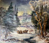 Oil painting Winter in the mountains Alexander Arkadievich Litvinov (1 of 11)
