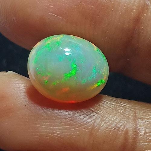3.25 CTS NATURAL WELO WHITE OPAL OVAL SHAPE GOOD LUSTER LOOSE GEMSTONES (1 of 4)