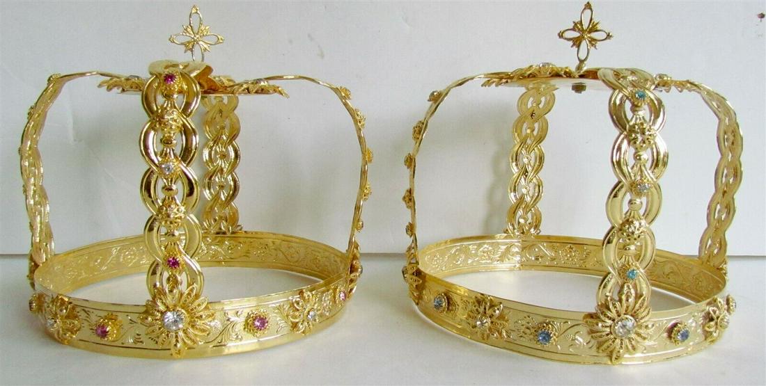 GREEK RUSSIAN ORTHODOX CHURCH PAIR OF WEDDING CROWNS (1 of 7)