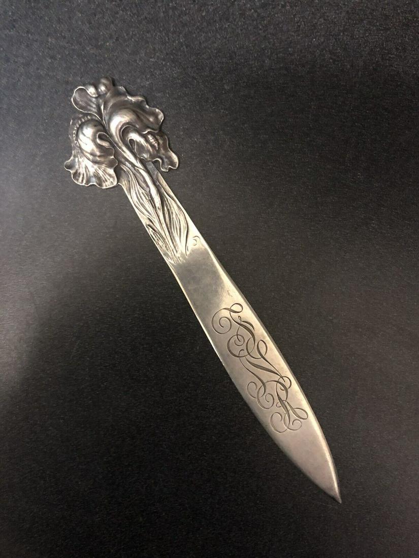 George Schiebler Art Nouveau Sterling Letter Opener 8 1/8" (1 of 6)