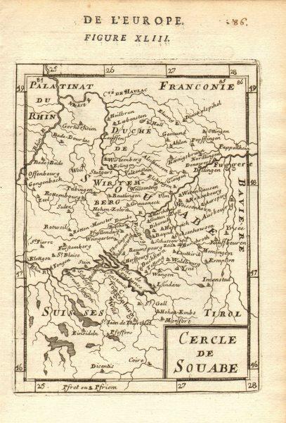 SWABIA SCHWABEN Konstanz Stuttgart Augsburg. 'Cercle de Souabe'. MALLET 1683 map (1 of 2)