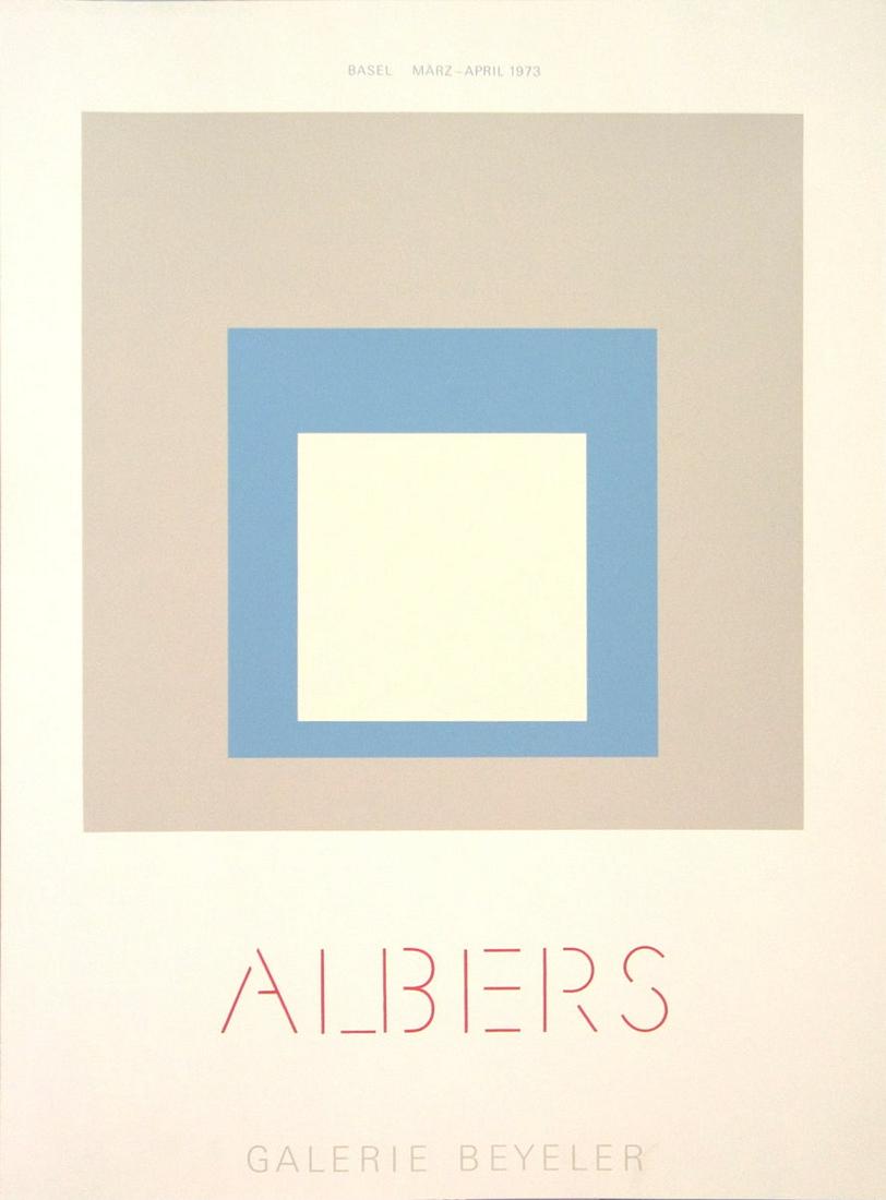 Josef Albers - Grey And Blue - 1973 Offset Lithograph 31.5" x 23.75" (1 of 1)