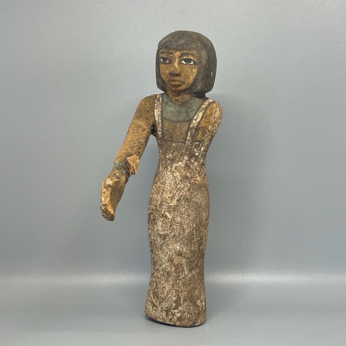 Ancient Egyptian Wooden Ushabti Statue 1380 - 1250 BC (1 of 9)