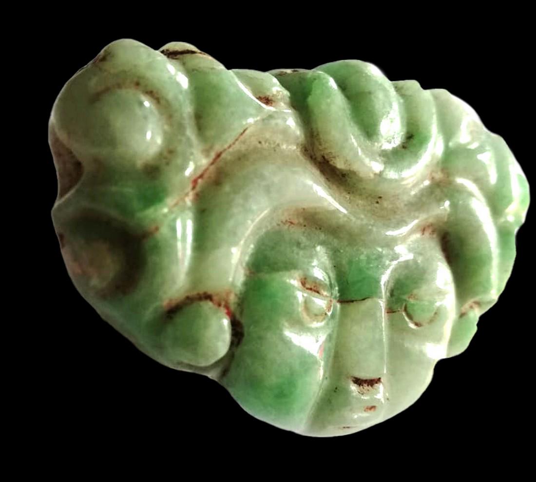 FINE PRECOLUMBIAN MAYAN JADE PECTORAL (1 of 3)