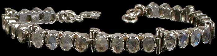 Faceted Rainbow Moonstone Bracelet (1 of 1)