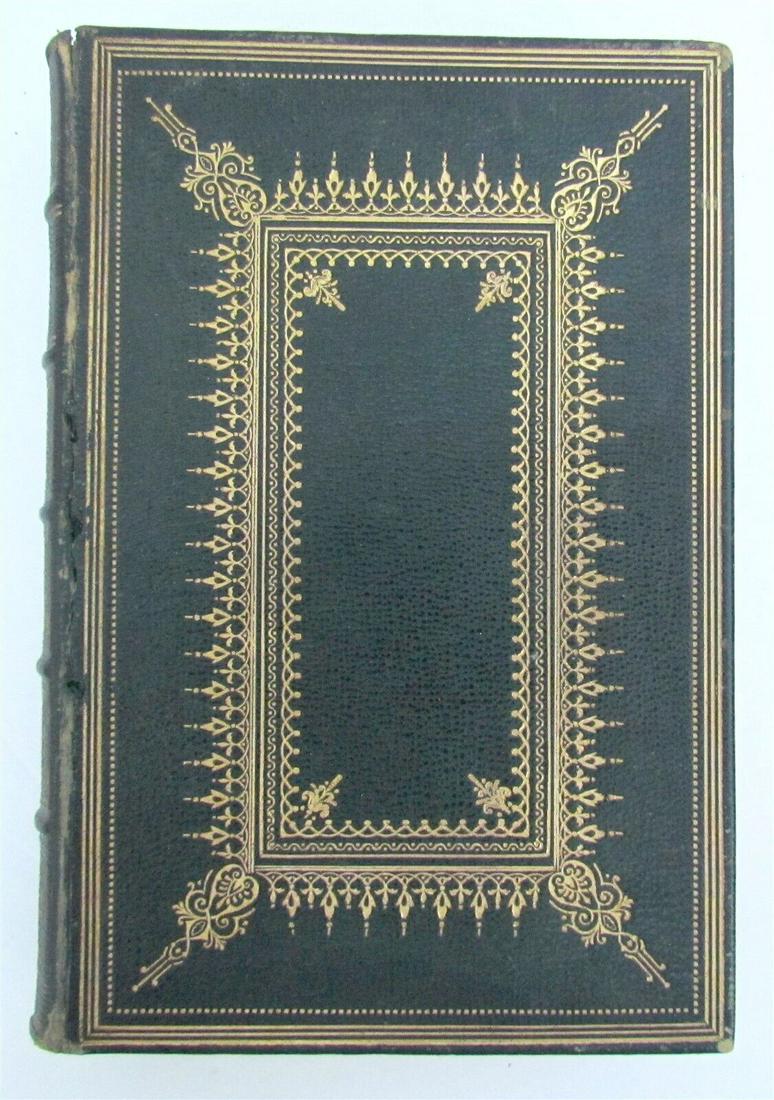 1857 PROVERBIAL PHILOSOPHY by Martin F. Tupper antique DECORATIVE BINDING: PROVERBIAL PHILOSOPHY by Martin F. Tupper London; 1857 522 pages Size 5 by 7 1/4" Original morocco decorated in gilt , spine with 5 bands All edges are gilt Very good interior condition , some wear of