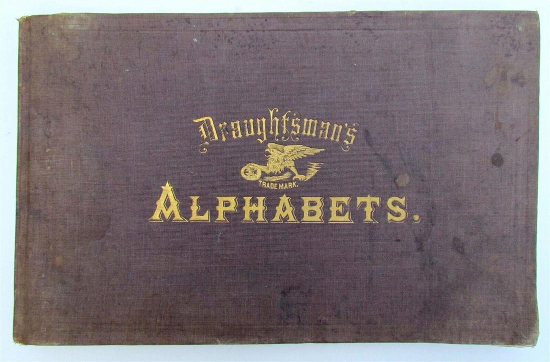 1880s DRAUGHTSMAN'S ALPHABETS antique ILLUSTRATED CALLIGRAPHY FONTS (1 of 12)