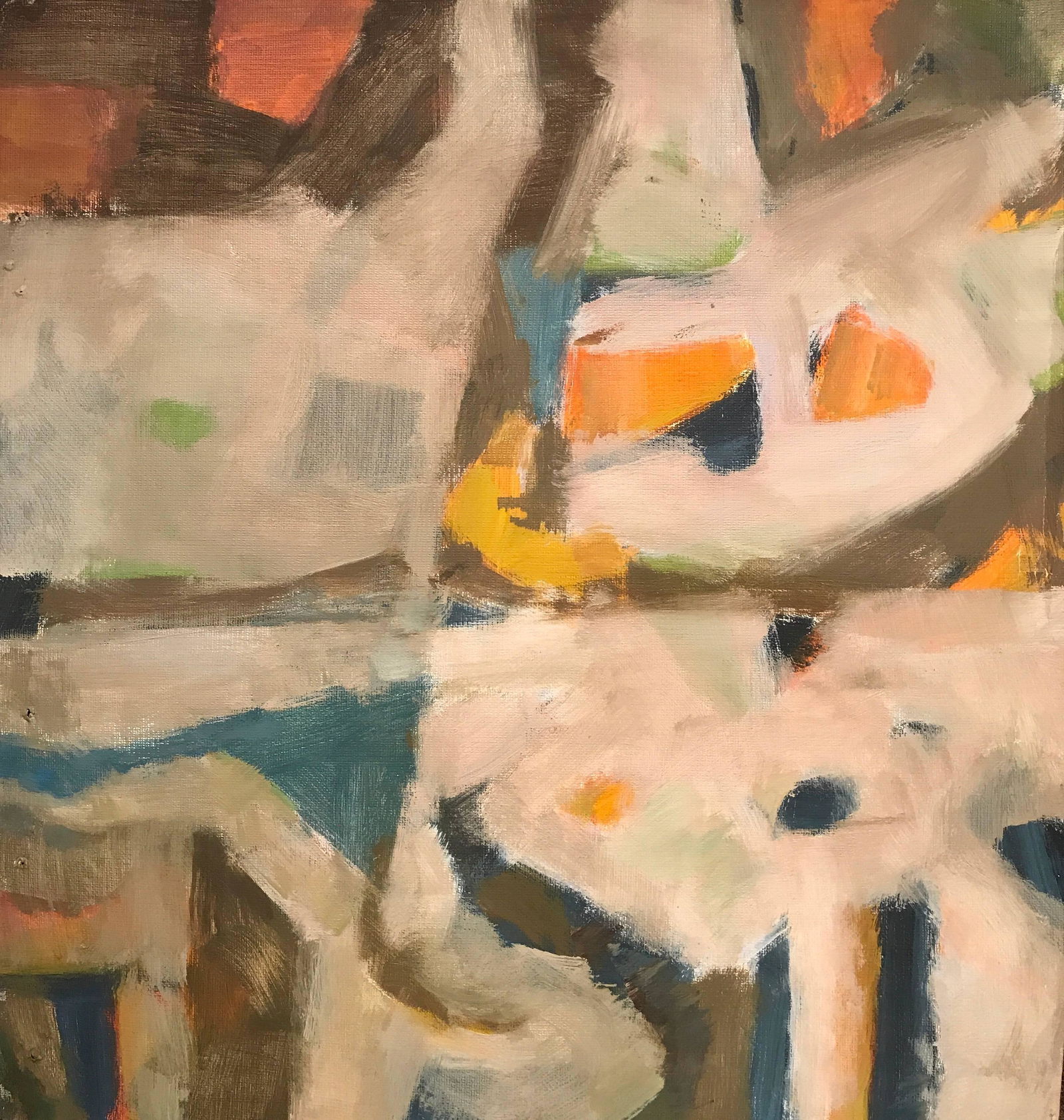 20th Century French Expressionist Abstract Oil Painting c. 1960's (1 of 7)