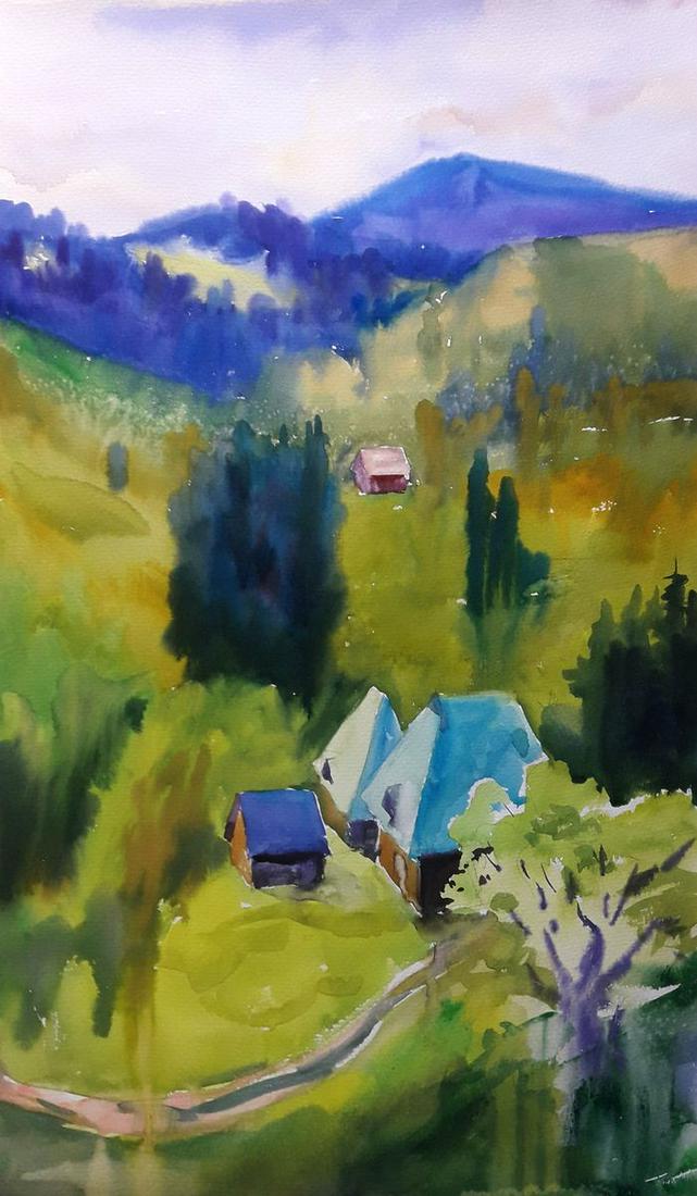 Watercolor painting Carpathians Serdyuk Boris Petrovich (1 of 5)