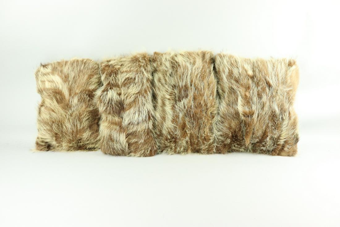 SET OF 4 RACCOON FUR PILLOWS (1 of 7)