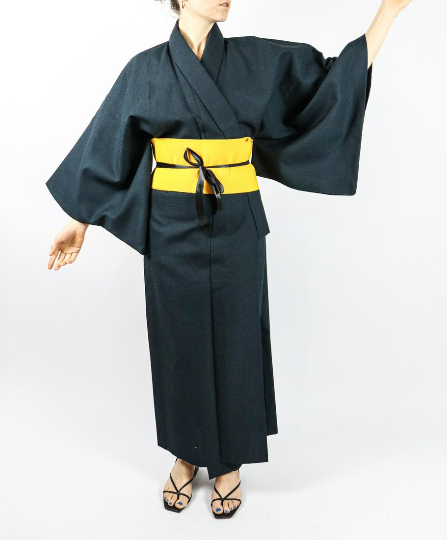NAVY COTTON KIMONO WITH BELT (1 of 7)