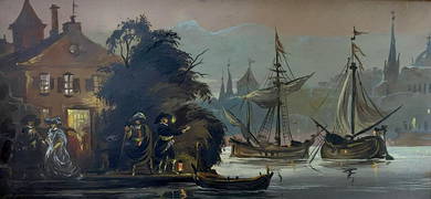 Oil painting Evening in Amsterdam Alexander Arkadievich Litvinov (1 of 10)