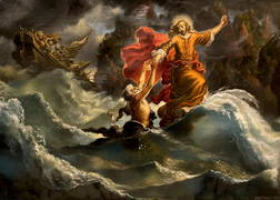 Oil painting Christ and Peter Alexander Arkadievich Litvinov (1 of 11)