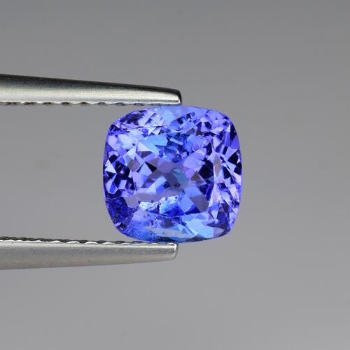 1.41 CTS NATURAL TANZANITE CUSHION SHAPE EXTRAORDINARY COLOR GOOD LUSTER LOOSE GEMSTONES (1 of 2)