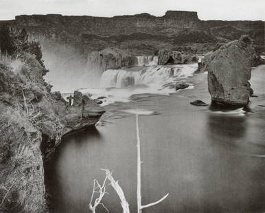 TIMOTHY H. O'SULLIVAN - Shoshone Falls, Snake River: Artist: Timothy H. O'Sullivan Title: Shoshone Falls, Snake River, Idaho Medium: Photo Litho, 2002, China Dimensions: 7.25x5.8" Description: Heat Wax Mounted on 8.5x11" Conservation Board Artist Bio: T