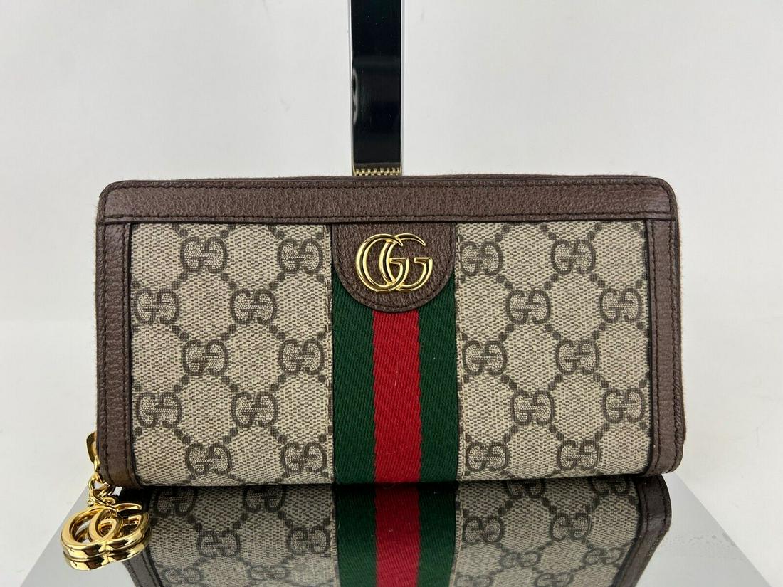 Gucci Ophidia Gg Zip Around Wallet Clutch 523154 Added Strap C132