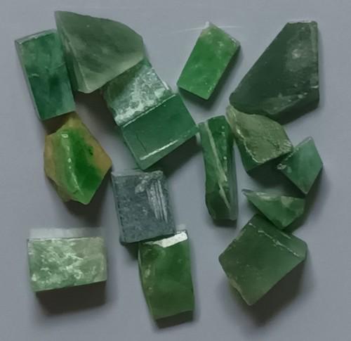 3.32 GRAM SET OF 15 GENUINE DARK GREEN JADEITE JADE (1 of 5)